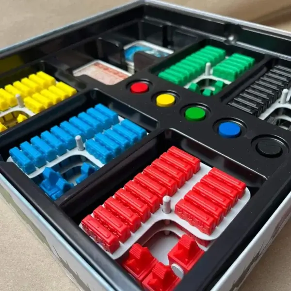 Ticket To Ride Box Organiser inside the game box