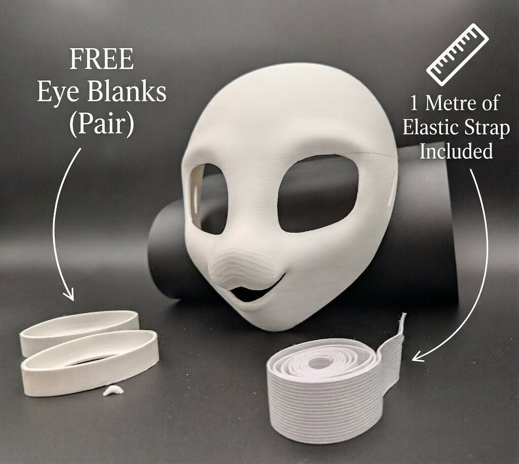 Slim Kemono Fursuit base, with free eye blanks and elastic strap